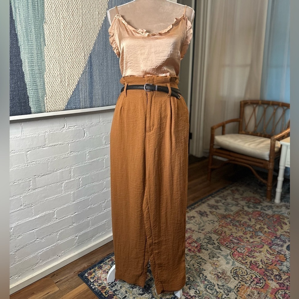 A New Day Brown Paperbag Waist Pants - Picture 2 of 14